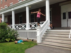 The counselors started us off with a quick demo on the porch of Parker dormitory.